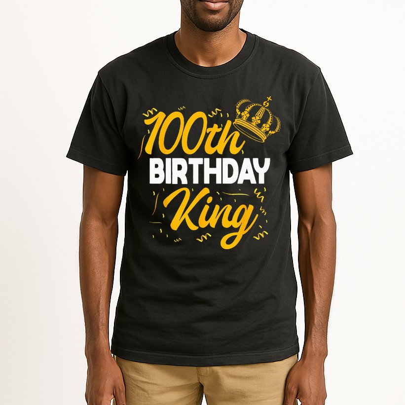 100th Birthday King Party Crown Bday Celebration Tall T-Shirt