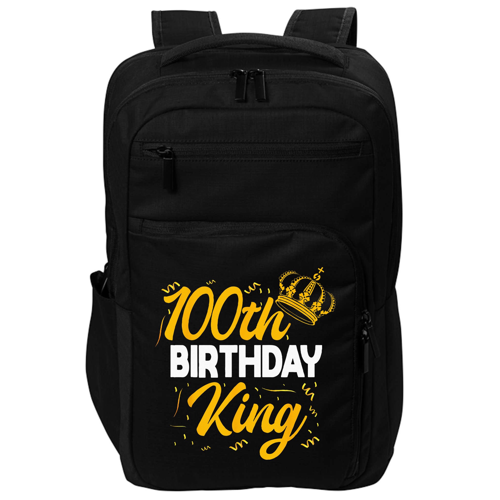 100th Birthday King Party Crown Bday Celebration Impact Tech Backpack
