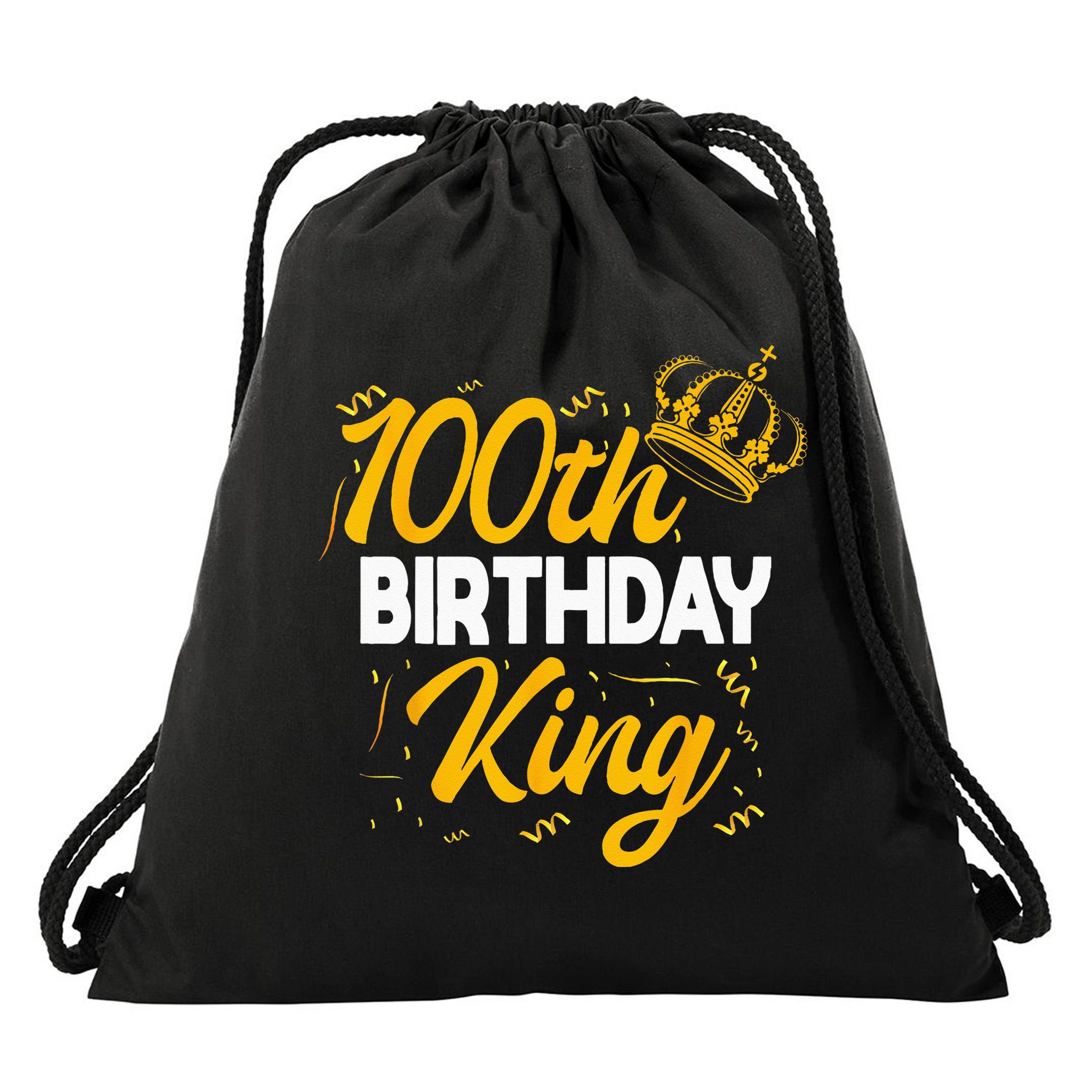 100th Birthday King Party Crown Bday Celebration Drawstring Bag