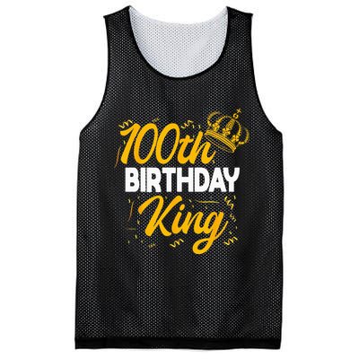 100th Birthday King Party Crown Bday Celebration Mesh Reversible Basketball Jersey Tank