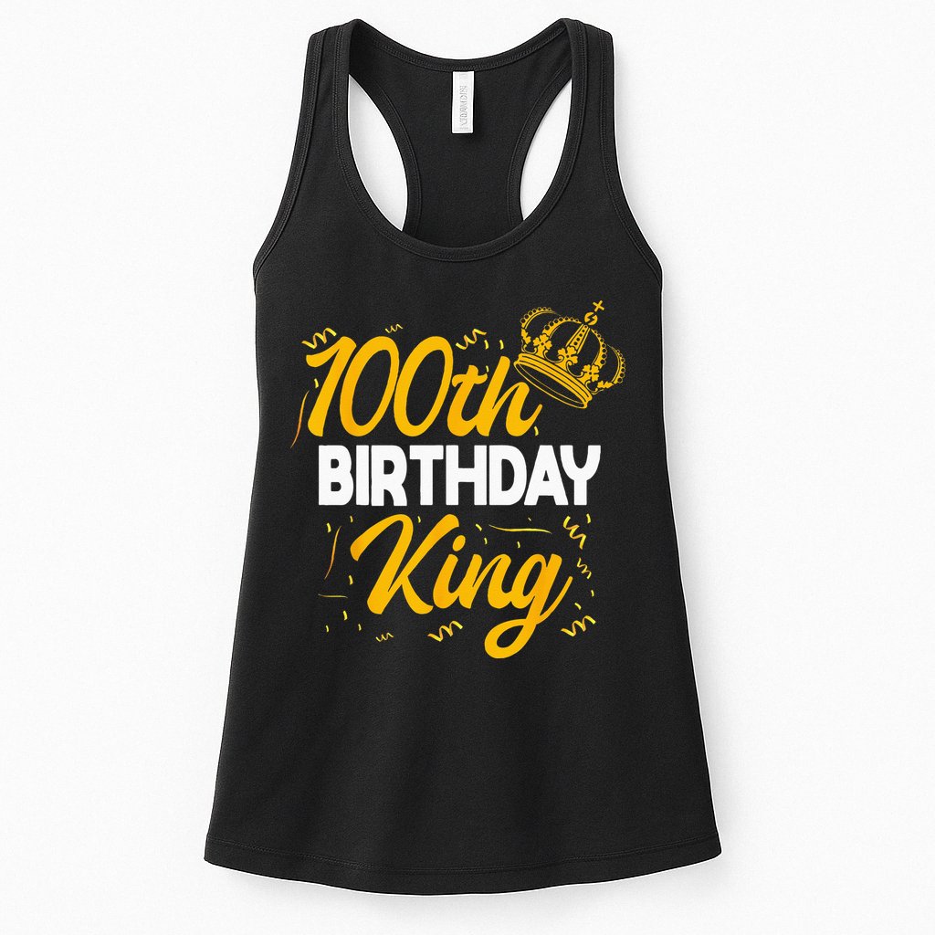 100th Birthday King Party Crown Bday Celebration Womens Tank Top