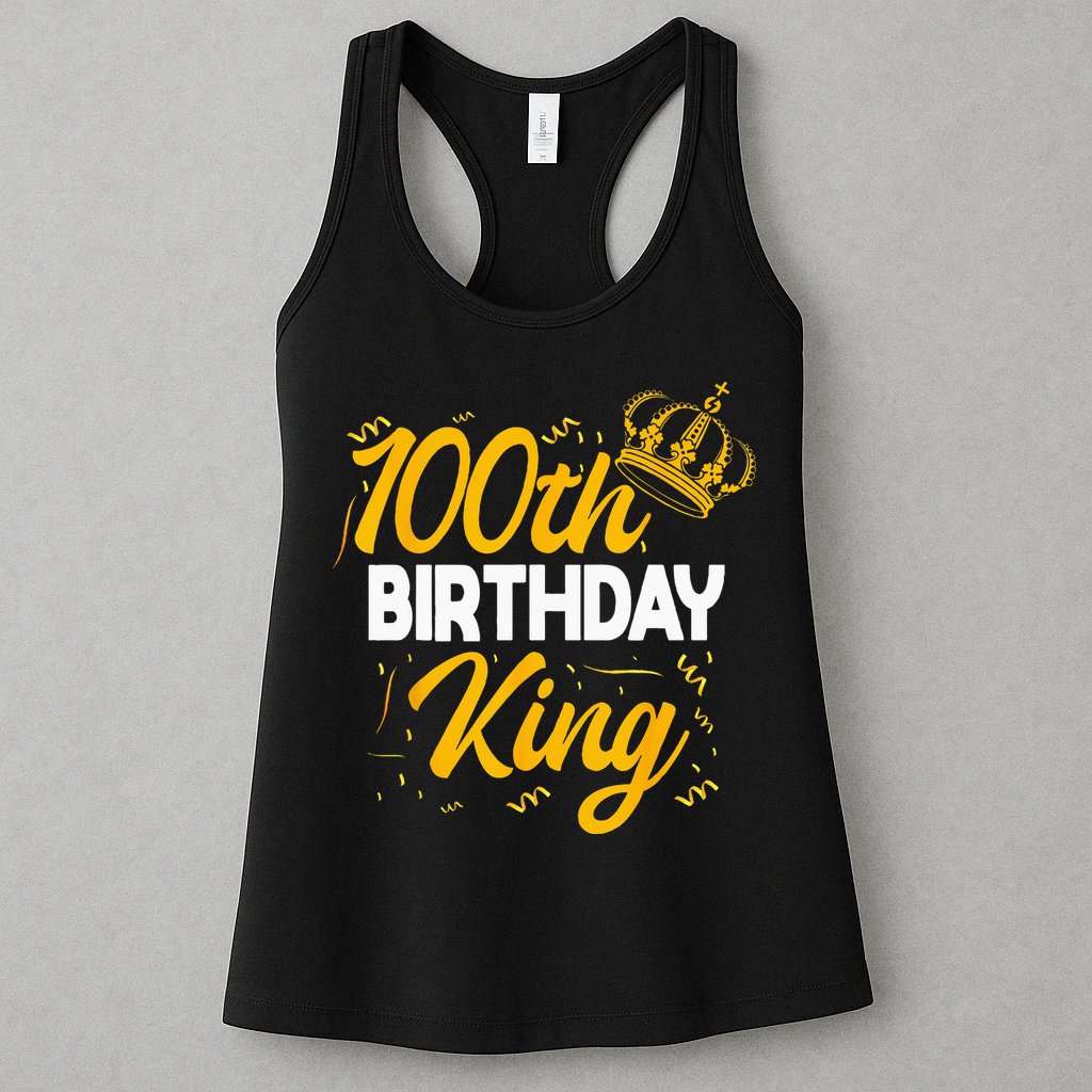 100th Birthday King Party Crown Bday Celebration Womens Tank Top