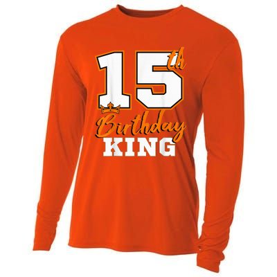 15th Birthday King Party Crown Bday Celebration Cooling Performance Long Sleeve Crew