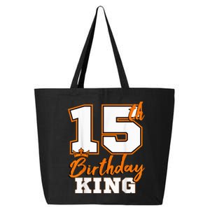 15th Birthday King Party Crown Bday Celebration 25L Jumbo Tote