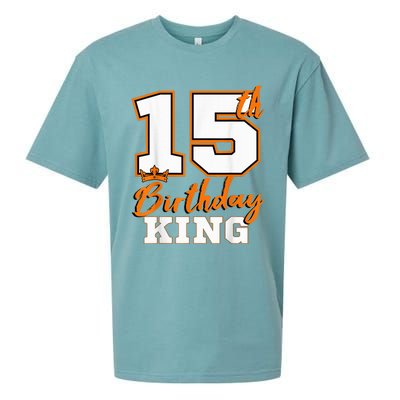 15th Birthday King Party Crown Bday Celebration Sueded Cloud Jersey T-Shirt