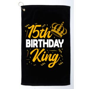 15th Birthday King Party Crown Bday Celebration Platinum Collection Golf Towel