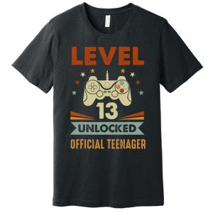 13th Birthday Level 13 Unlocked Teenager Premium T-Shirt