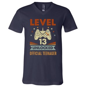 13th Birthday Level 13 Unlocked Teenager V-Neck T-Shirt