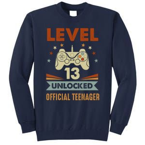 13th Birthday Level 13 Unlocked Teenager Tall Sweatshirt