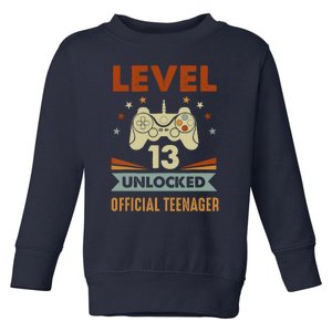 13th Birthday Level 13 Unlocked Teenager Toddler Sweatshirt