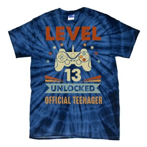 13th Birthday Level 13 Unlocked Teenager Tie-Dye T-Shirt