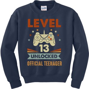 13th Birthday Level 13 Unlocked Teenager Kids Sweatshirt