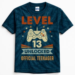 13th Birthday Level 13 Unlocked Teenager Kids Tie-Dye T-Shirt