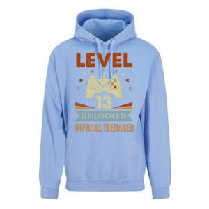 13th Birthday Level 13 Unlocked Teenager Unisex Surf Hoodie