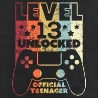 13th Birthday Level 13 Unlocked Official Teenager 7 Panel Mesh Trucker Snapback Hat