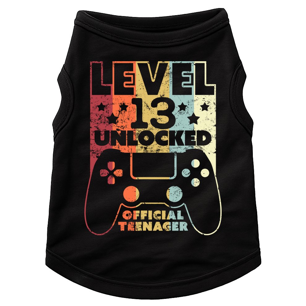 13th Birthday Level 13 Unlocked Official Teenager Doggie Tank
