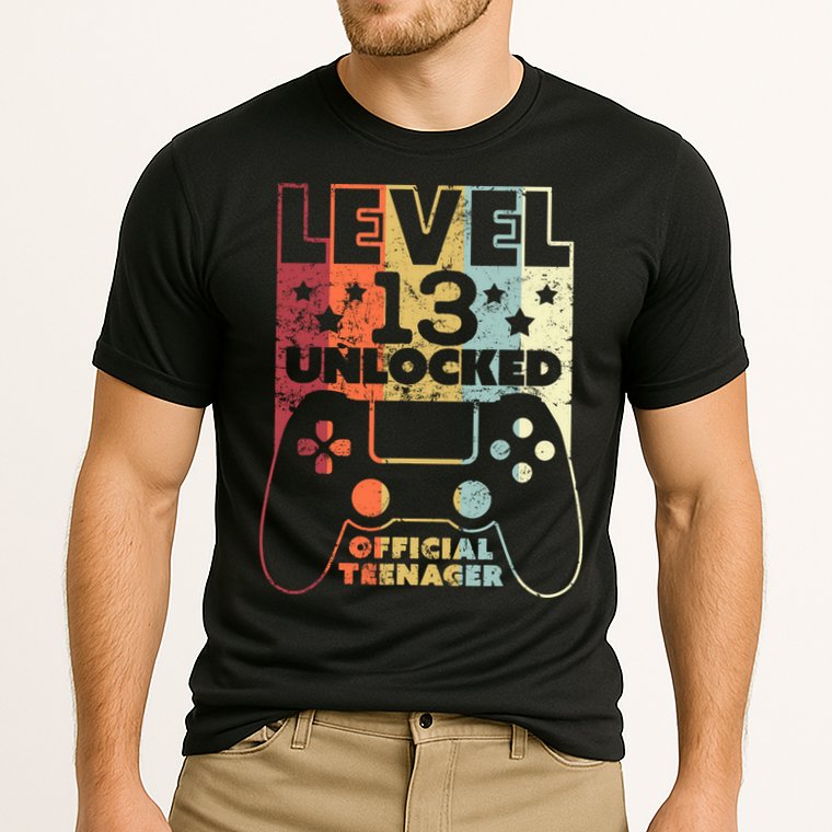13th Birthday Level 13 Unlocked Official Teenager Cooling Performance Crew T-Shirt
