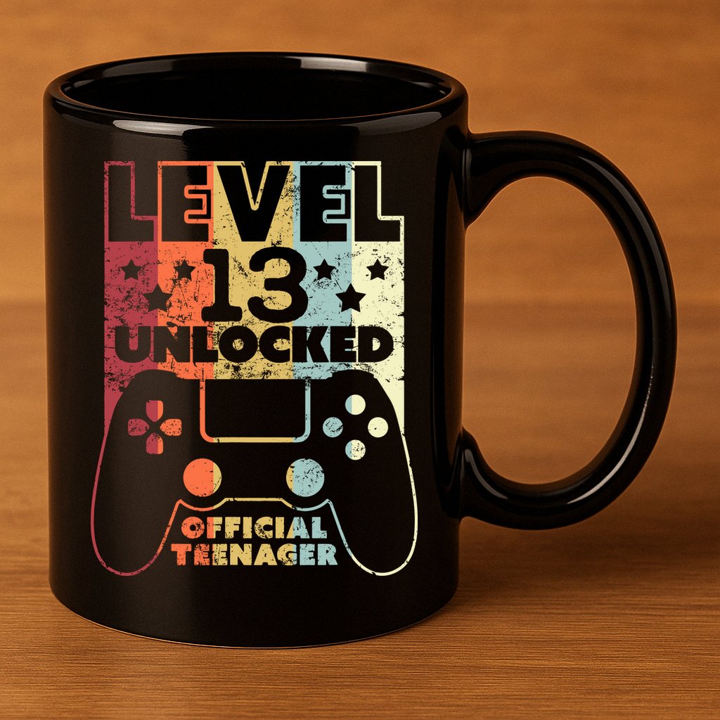 13th Birthday Level 13 Unlocked Official Teenager 11oz C Handle Ceramic Mug
