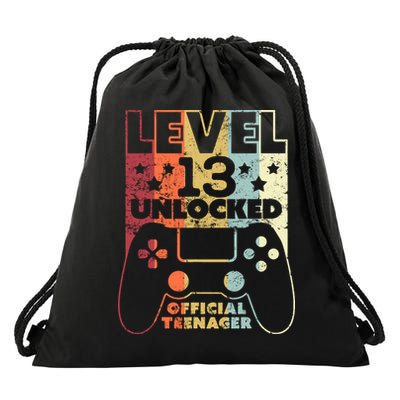13th Birthday Level 13 Unlocked Official Teenager Drawstring Bag