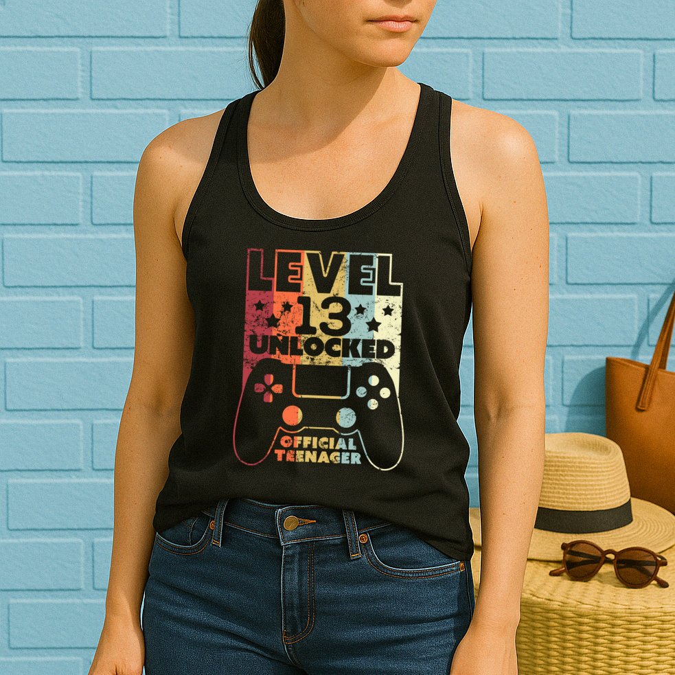 13th Birthday Level 13 Unlocked Official Teenager Womens Tank Top