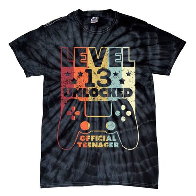 13th Birthday Level 13 Unlocked Official Teenager Tie-Dye T-Shirt
