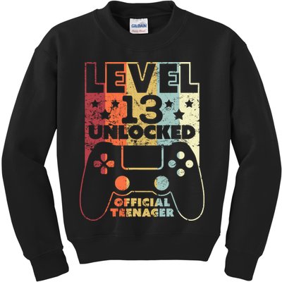 13th Birthday Level 13 Unlocked Official Teenager Kids Sweatshirt