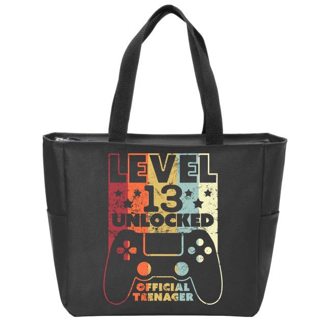 13th Birthday Level 13 Unlocked Official Teenager Zip Tote Bag