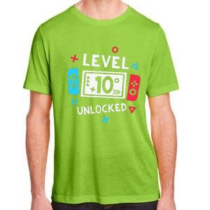 10th Birthday Level 10 Unlocked Video Game Party Adult ChromaSoft Performance T-Shirt