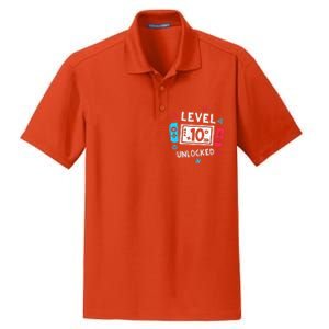 10th Birthday Level 10 Unlocked Video Game Party Dry Zone Grid Polo