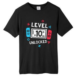 10th Birthday Level 10 Unlocked Video Game Party Tall Fusion ChromaSoft Performance T-Shirt