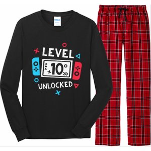 10th Birthday Level 10 Unlocked Video Game Party Long Sleeve Pajama Set