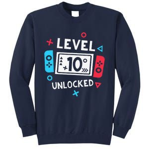 10th Birthday Level 10 Unlocked Video Game Party Tall Sweatshirt