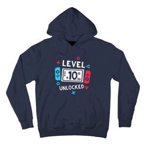 10th Birthday Level 10 Unlocked Video Game Party Tall Hoodie