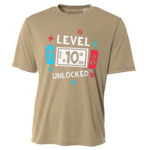 10th Birthday Level 10 Unlocked Video Game Party Cooling Performance Crew T-Shirt