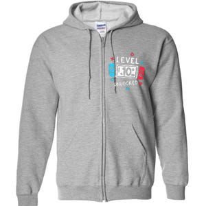 10th Birthday Level 10 Unlocked Video Game Party Full Zip Hoodie