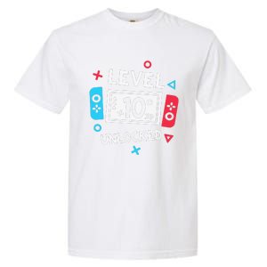 10th Birthday Level 10 Unlocked Video Game Party Garment-Dyed Heavyweight T-Shirt