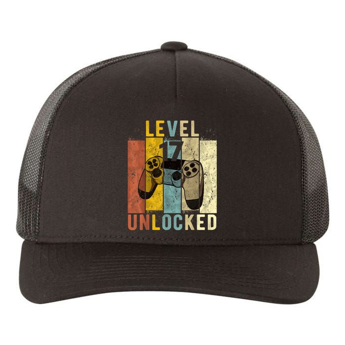 17th Birthday Level 17 Unlocked Video Gamer Yupoong Adult 5-Panel Trucker Hat