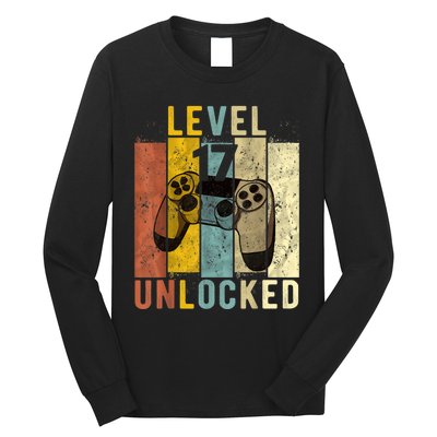 17th Birthday Level 17 Unlocked Video Gamer Long Sleeve Shirt