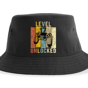 17th Birthday Level 17 Unlocked Video Gamer Sustainable Bucket Hat