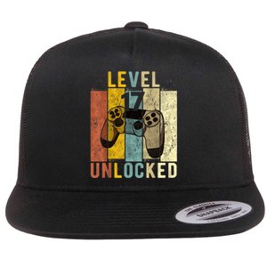 17th Birthday Level 17 Unlocked Video Gamer Flat Bill Trucker Hat