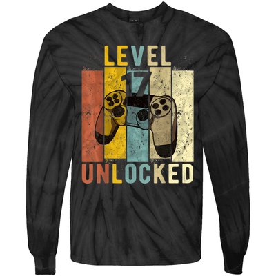 17th Birthday Level 17 Unlocked Video Gamer Tie-Dye Long Sleeve Shirt