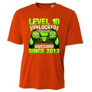 10th Birthday Level 10 Unlocked Awesome 2013 Gamer Gift Cooling Performance Crew T-Shirt