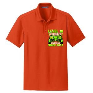 10th Birthday Level 10 Unlocked Awesome 2013 Gamer Gift Dry Zone Grid Polo