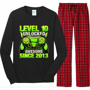 10th Birthday Level 10 Unlocked Awesome 2013 Gamer Gift Long Sleeve Pajama Set