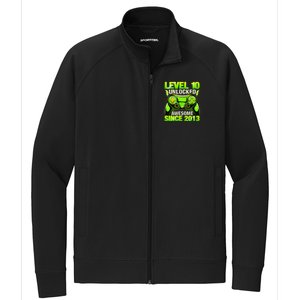 10th Birthday Level 10 Unlocked Awesome 2013 Gamer Gift Stretch Full-Zip Cadet Jacket