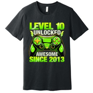 10th Birthday Level 10 Unlocked Awesome 2013 Gamer Gift Premium T-Shirt