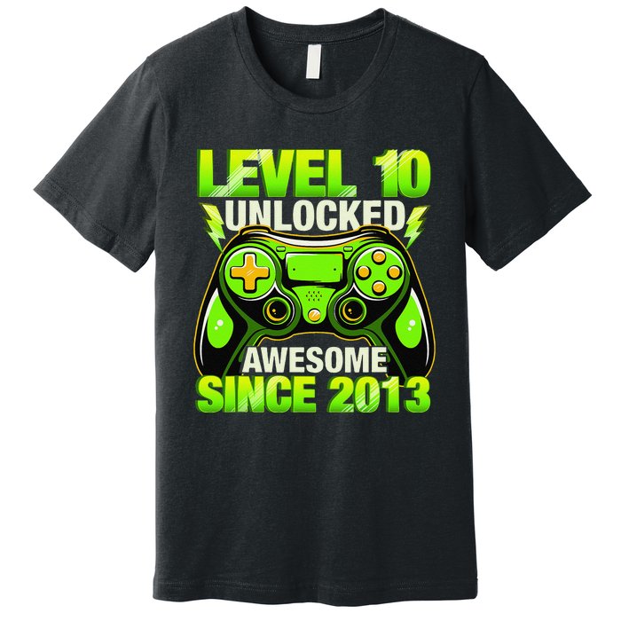 10th Birthday Level 10 Unlocked Awesome 2013 Gamer Gift Premium T-Shirt