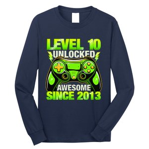 10th Birthday Level 10 Unlocked Awesome 2013 Gamer Gift Long Sleeve Shirt