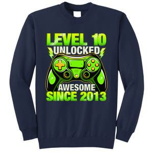 10th Birthday Level 10 Unlocked Awesome 2013 Gamer Gift Tall Sweatshirt