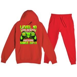 10th Birthday Level 10 Unlocked Awesome 2013 Gamer Gift Premium Hooded Sweatsuit Set